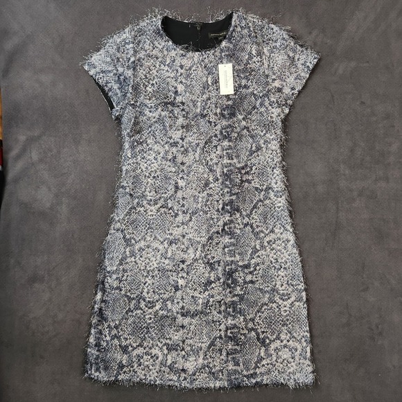 Banana Republic Dress Womens‎ 4 Snakeskin Print Fringe Trim Party Cocktail - Picture 1 of 15